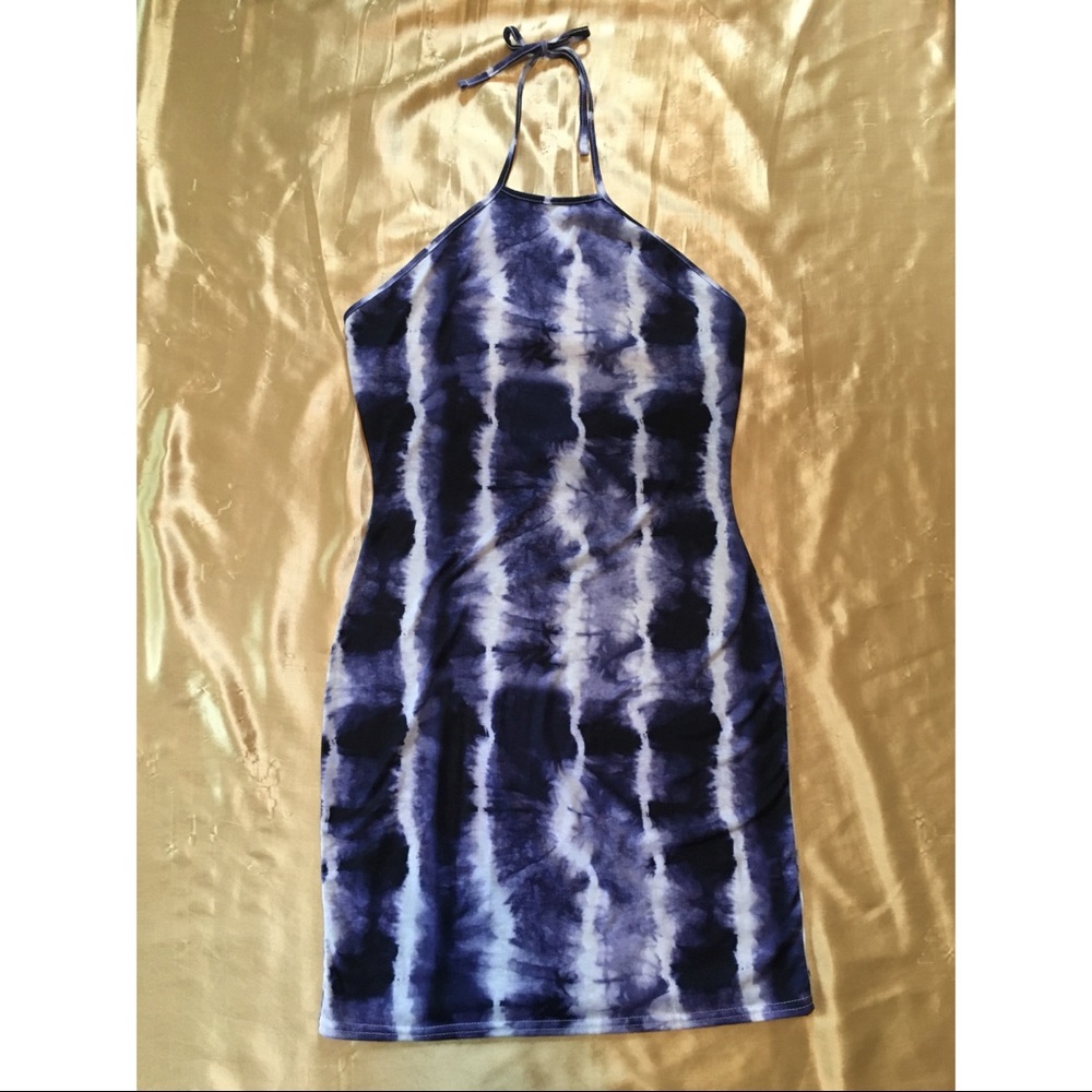 Striped halter neck Bodycon mini dress